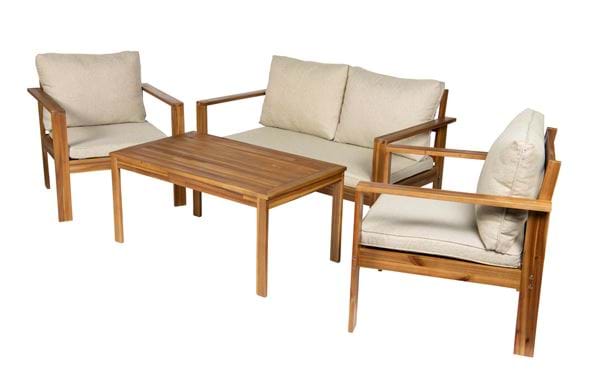 Oleskeluryhmä Villastad, 2-istuttava sohva + 2 nojatuolia + pöytä
